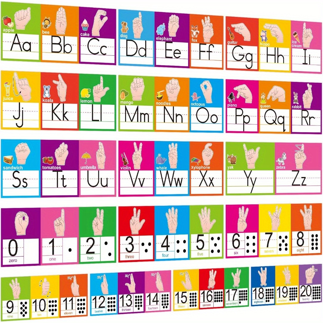 TEMU 16pcs Alphabet & Number Bulletin Board Set - Abc 0-20 Wall Decor For Classroom, Home School, And Office Supplies