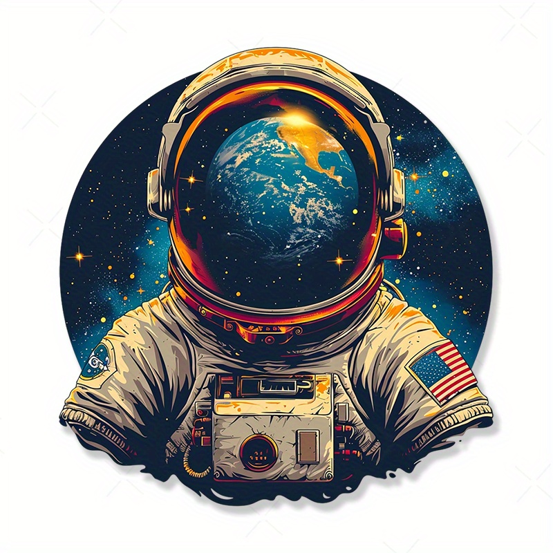 Astronauten-Weltraum Aufkleber – Geformtes PVC, 30 Cm, Wasserfest, Für Auto, Laptop, Helm, Camper