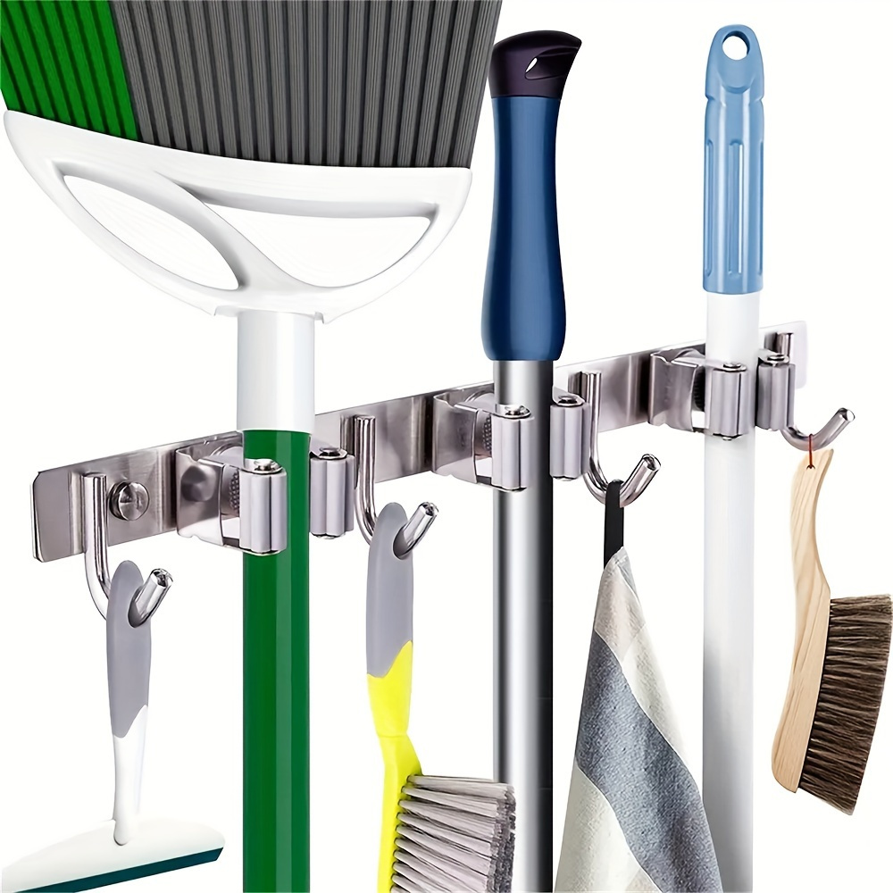

[top-] 1pc Steel Mop And - , Unfinished , For Bathroom//, Multifunctional Cleaning Tool Organizer , For Household Gadgets
