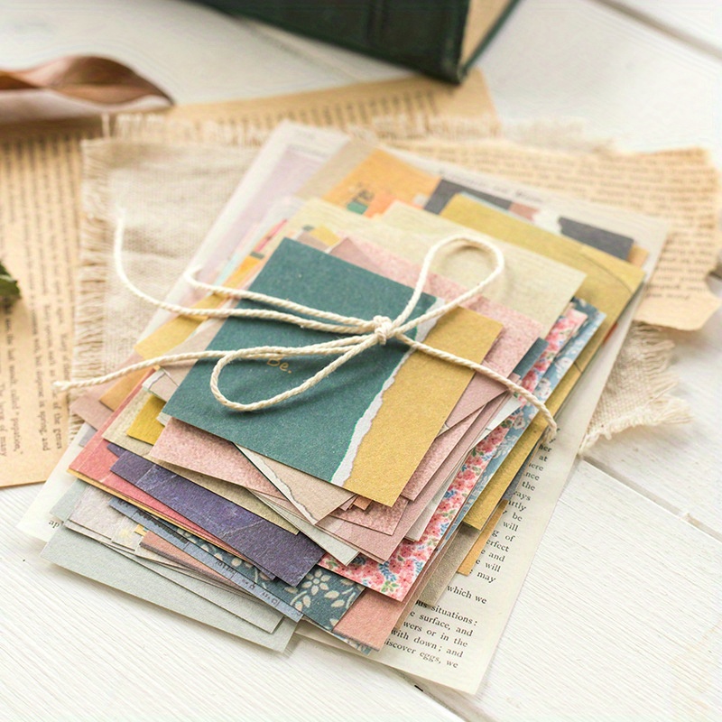 

60pcs Pattern Material Paper Backing Paper Korean Retro Handbook Decorative Cardboard