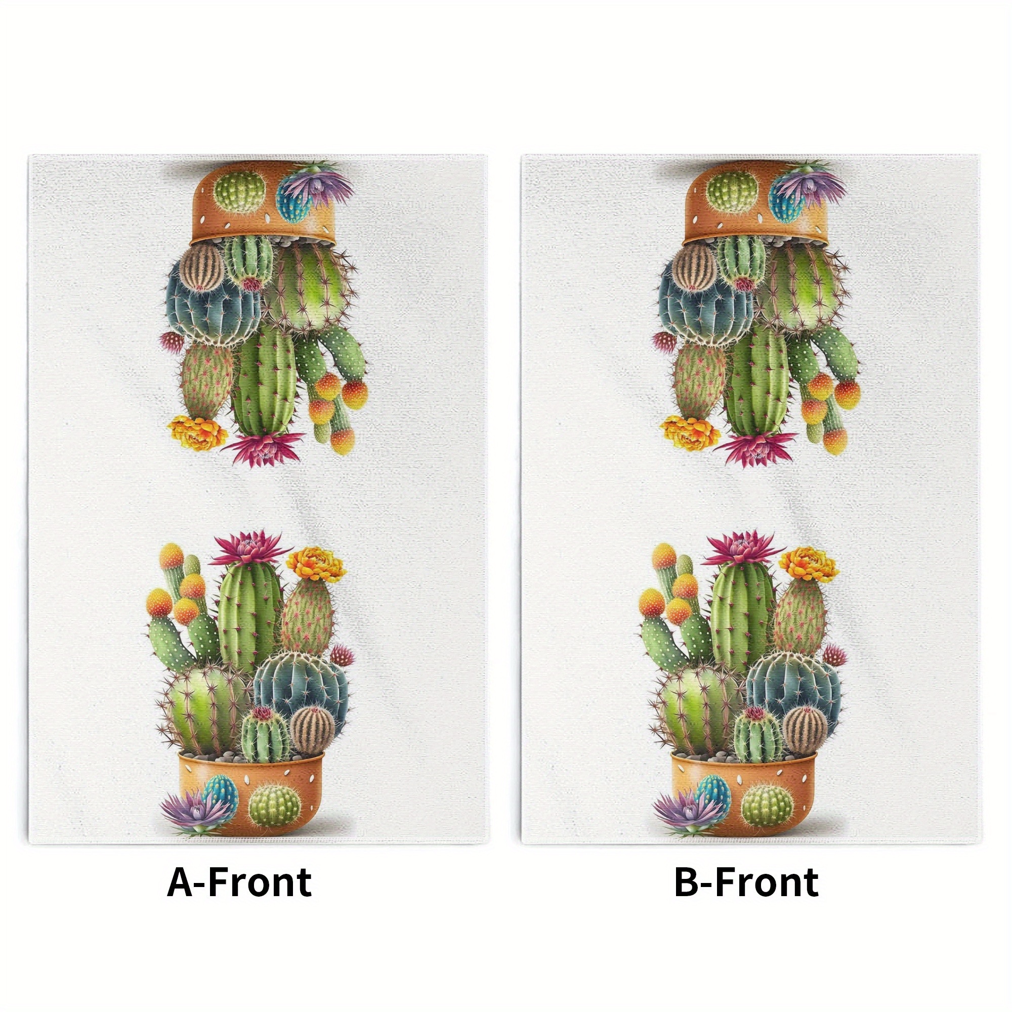 

2pcs Cute Cactus Kitchen Towels - Lightweight, Hand Washable Polyester Dish Cloths For Home & Restaurant Use, Modern Cartoon Design, 18x26 Inches