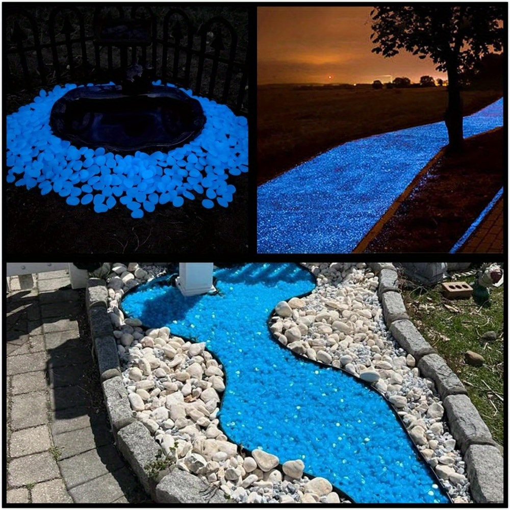 

500pcs Blue Glow Rocks For Outdoor Decor, Glow In The Dark Rocks Outdoor, Glow In The Dark Pebbles, Glowing Rocks For Garden, Walkway, Pathway, Yard