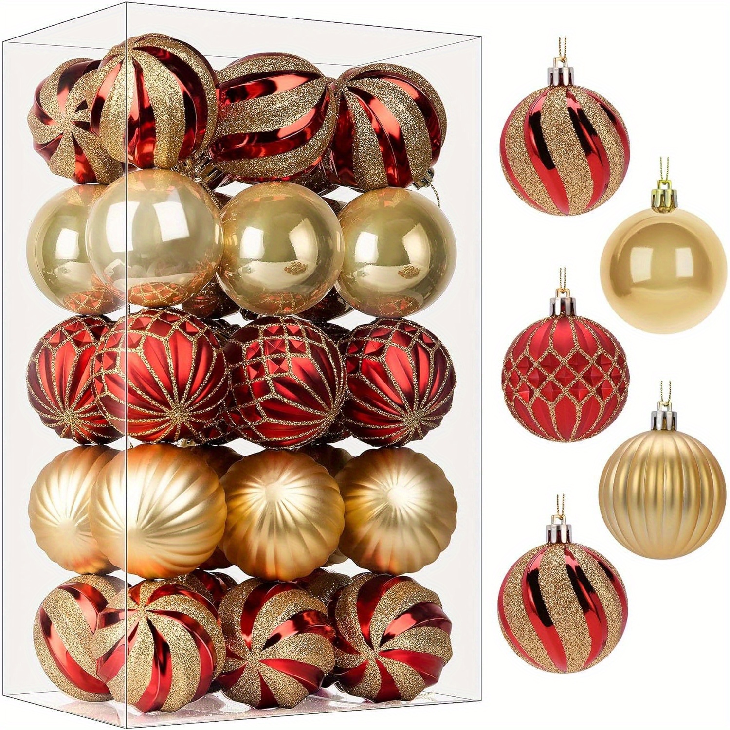 

30pcs 6cm/2.36inch Assorted Christmas Ornaments Set, , Plastic Decorations For , , , , , , No , Non-chargable Batteries, Suitable For Christmas, , , 's Day, All