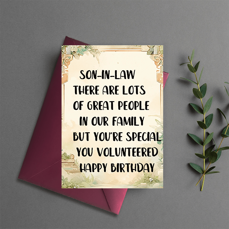 TEMU 1pc Birthday Greeting Card For Son-in-law - Special Family Volunteer Appreciation, Birthday Wishes For Anyone, Birthday Card