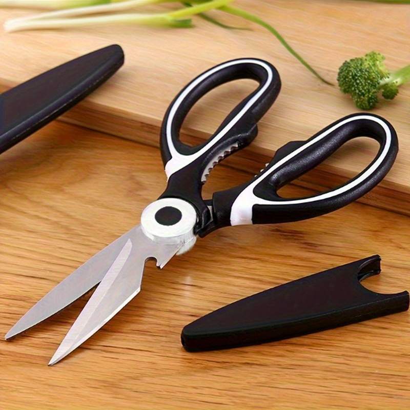 1pc heavy-duty stainless steel kitchen scissors - multifunctional sharp meat and chicken bone shears, ergonomic handle, manual operation for   details 8