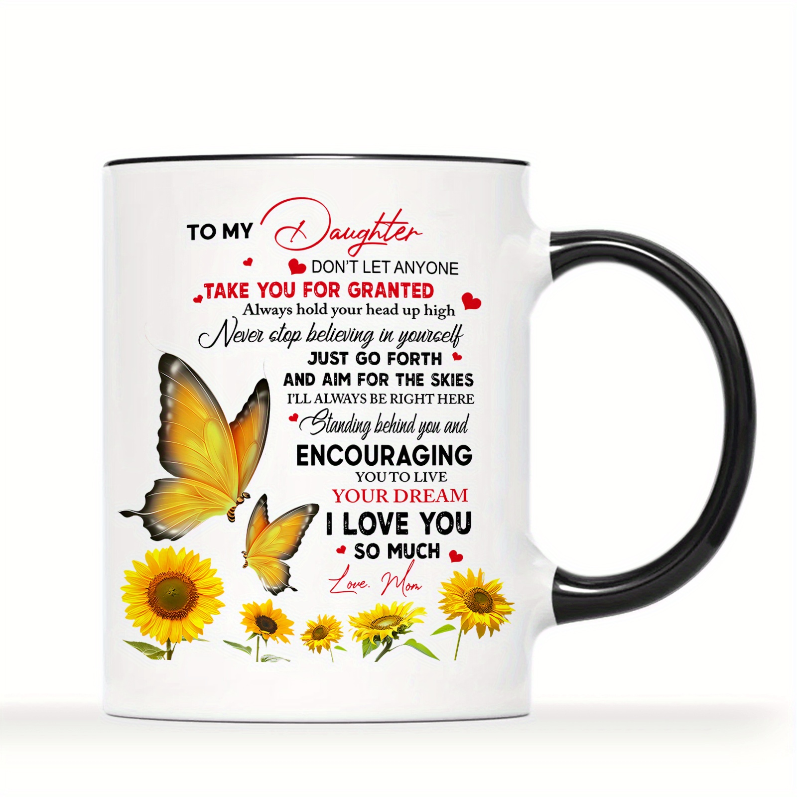 

1 Piece, 3a Grade, To My Daughter Much, Sweet Coffee Mug For Daughter, 11 Oz Ceramic Mug To Congratulate Wedding, Ideal Gift Best Birthday/ Thanksgiving/ Christmas Coffee Cup From Mom, Dad