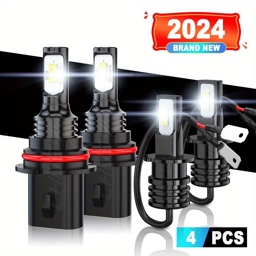 4Pcs 9007 9145 LED Headlight & Fog Light Combo Bulbs FIT For Ford F150 1999-2003