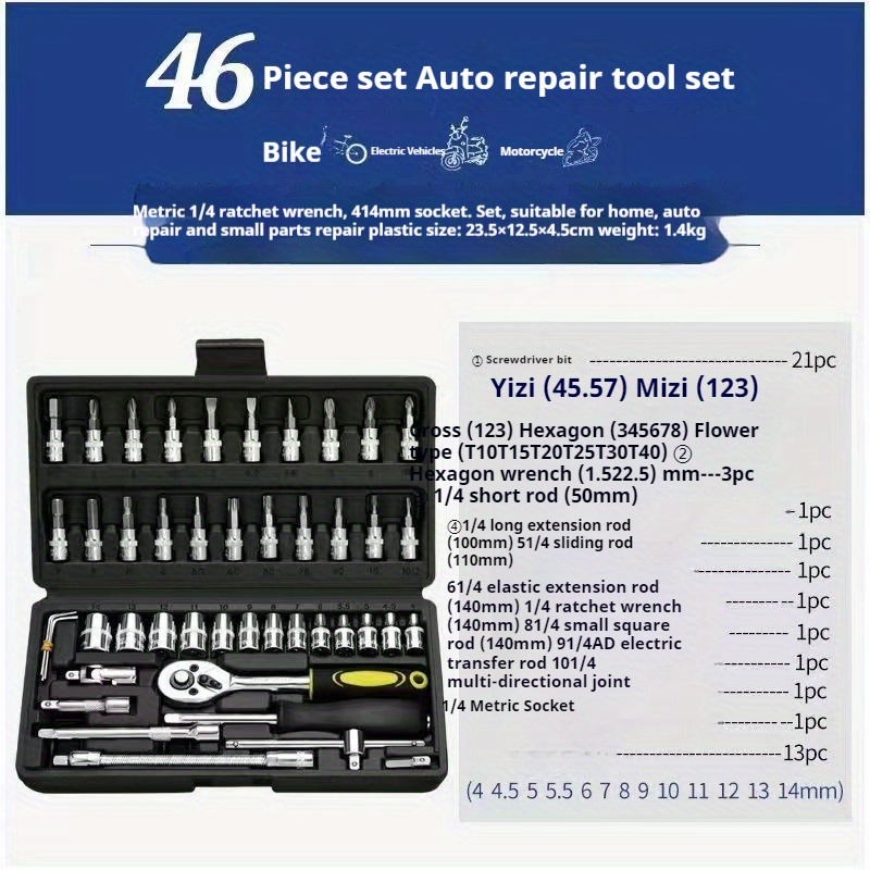 

Multifunctional Tool Set For Repairing Household And Motorcycles