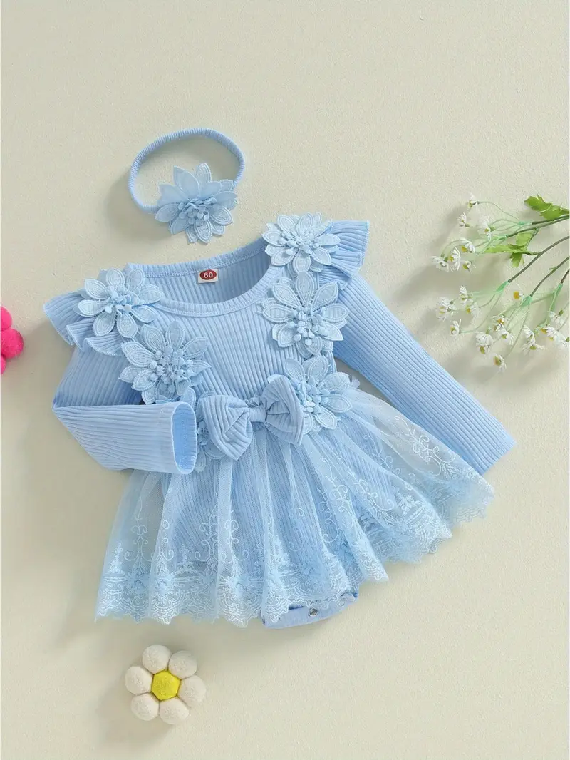 newborn baby girl lace romper dress long sleeve ruffle mesh - Temu newborn baby girl lace romper dress long sleeve ruffle mesh - Temu