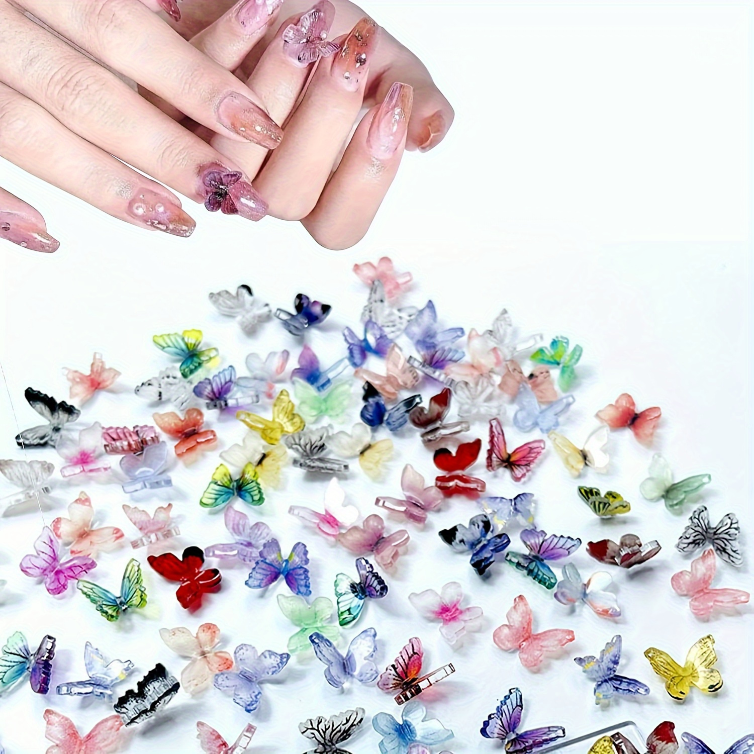 

Miniature Butterflies For Crafts, Dollhouse Mini Resin Animals Butterflies, Nail Charms Glitter Clear Colorful Butterfly For Nail Art Decoration & Diy Crafting Design