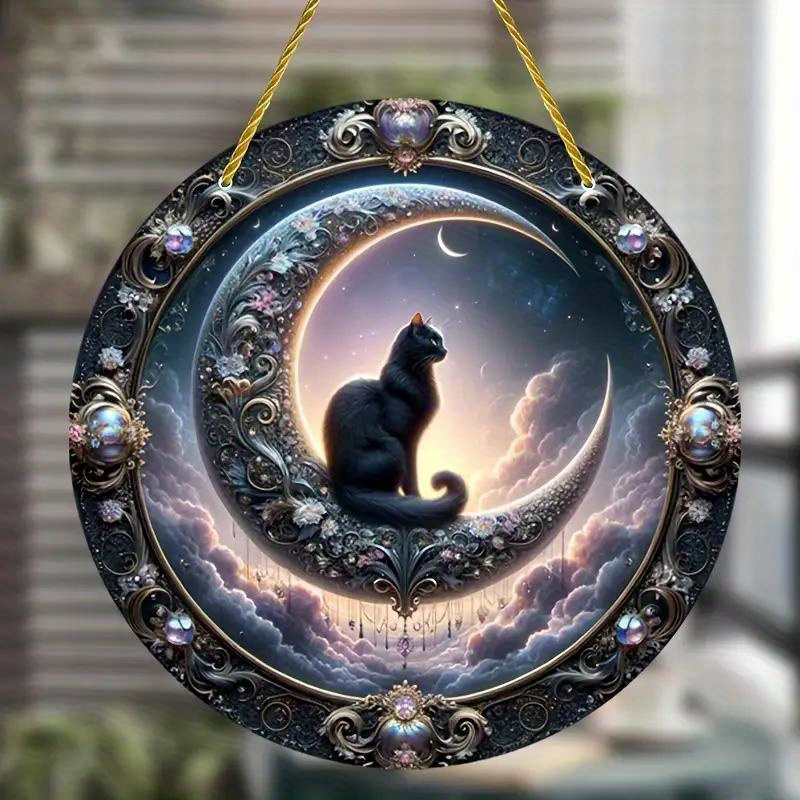 

Suncatcher, Flat Sign - Round Acrylic Moon Window Door Hanging Ornament - Fantasy Decor For Living Room, Wall, Garden, Or Porch, Indoor & Outdoor Universal