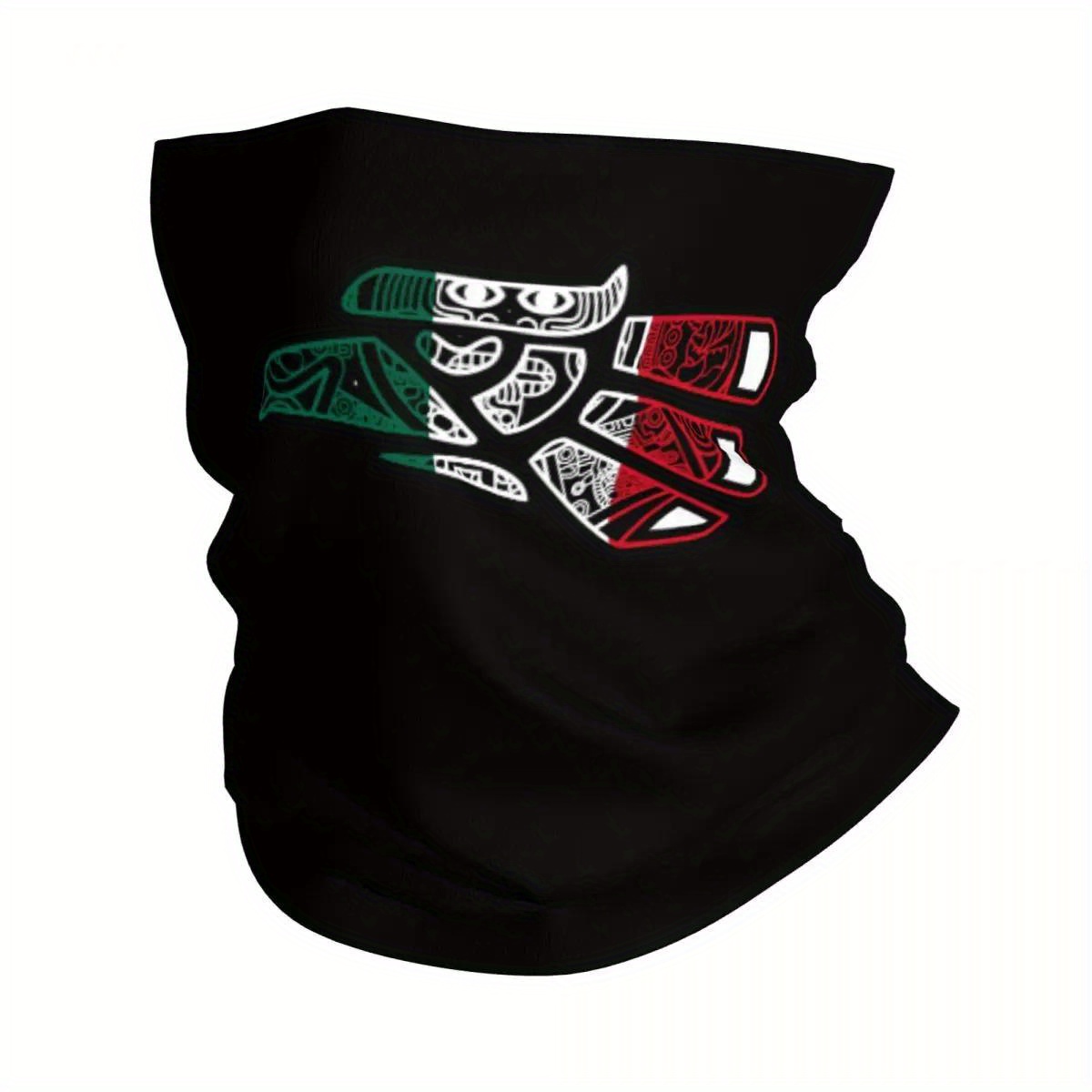 

Breathable Multifunctional Neck Gaiter - Casual Woven Polyester Elastane Blend, Windproof Moisture Wicking Dustproof - Mexican Eagle Print Design