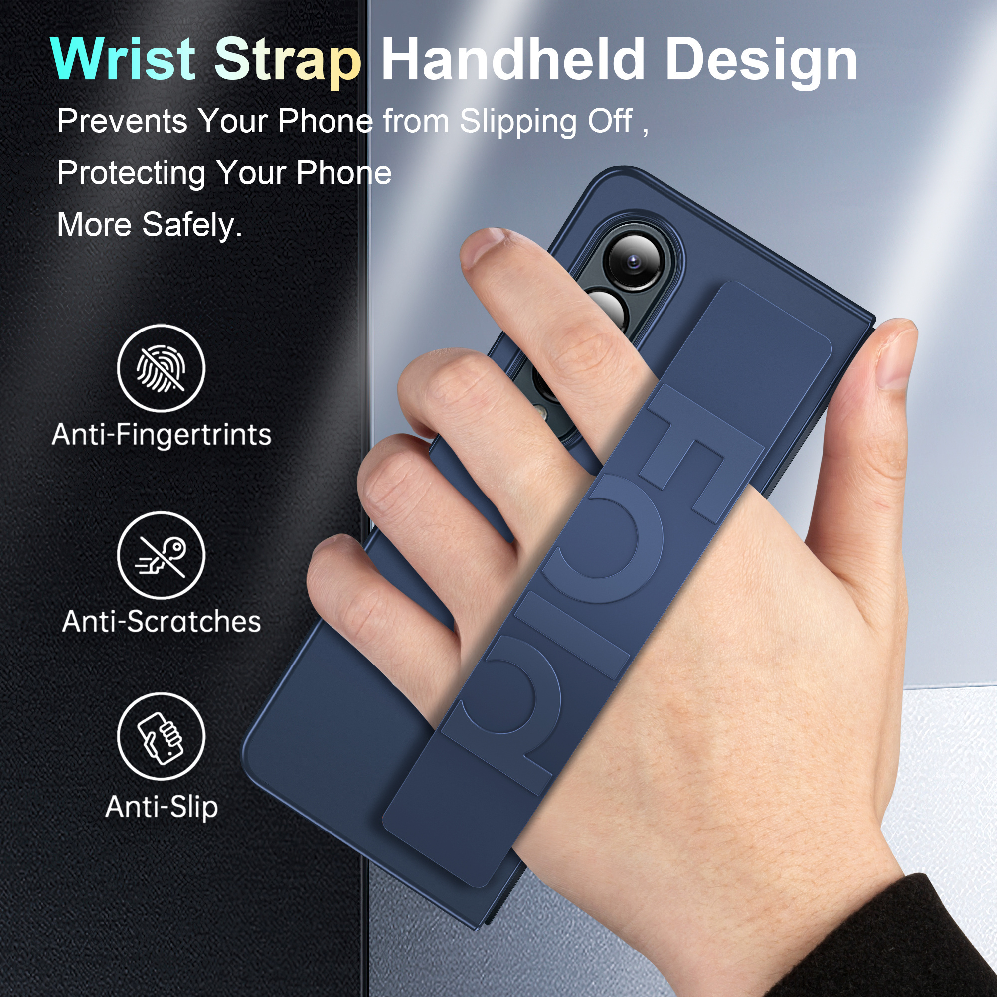 

Slim & Lightweight Case With Wrist Strap For Z Fold 6 - Protective Handheld Folding Mobile Phone