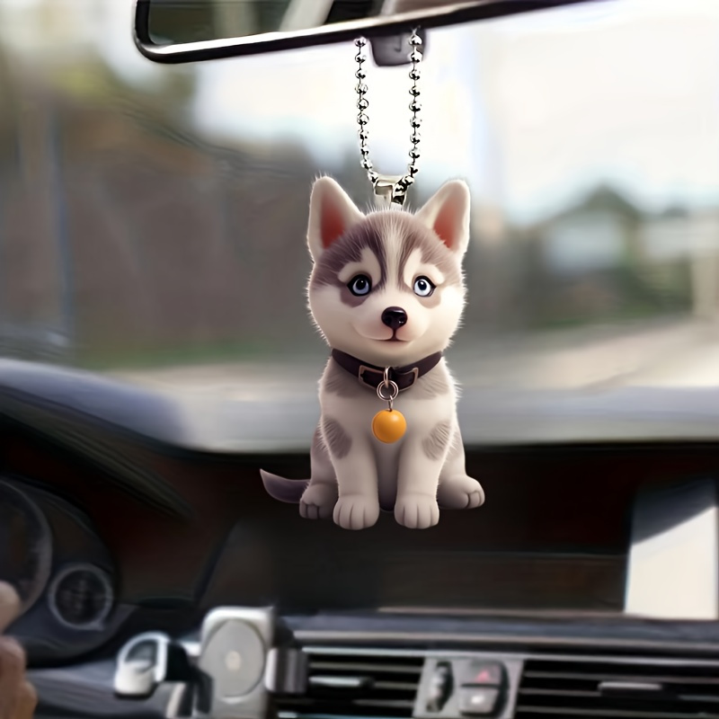 

Cute Husky Acrylic Pendant - 2d Charm For Cars, Backpacks & Keychains