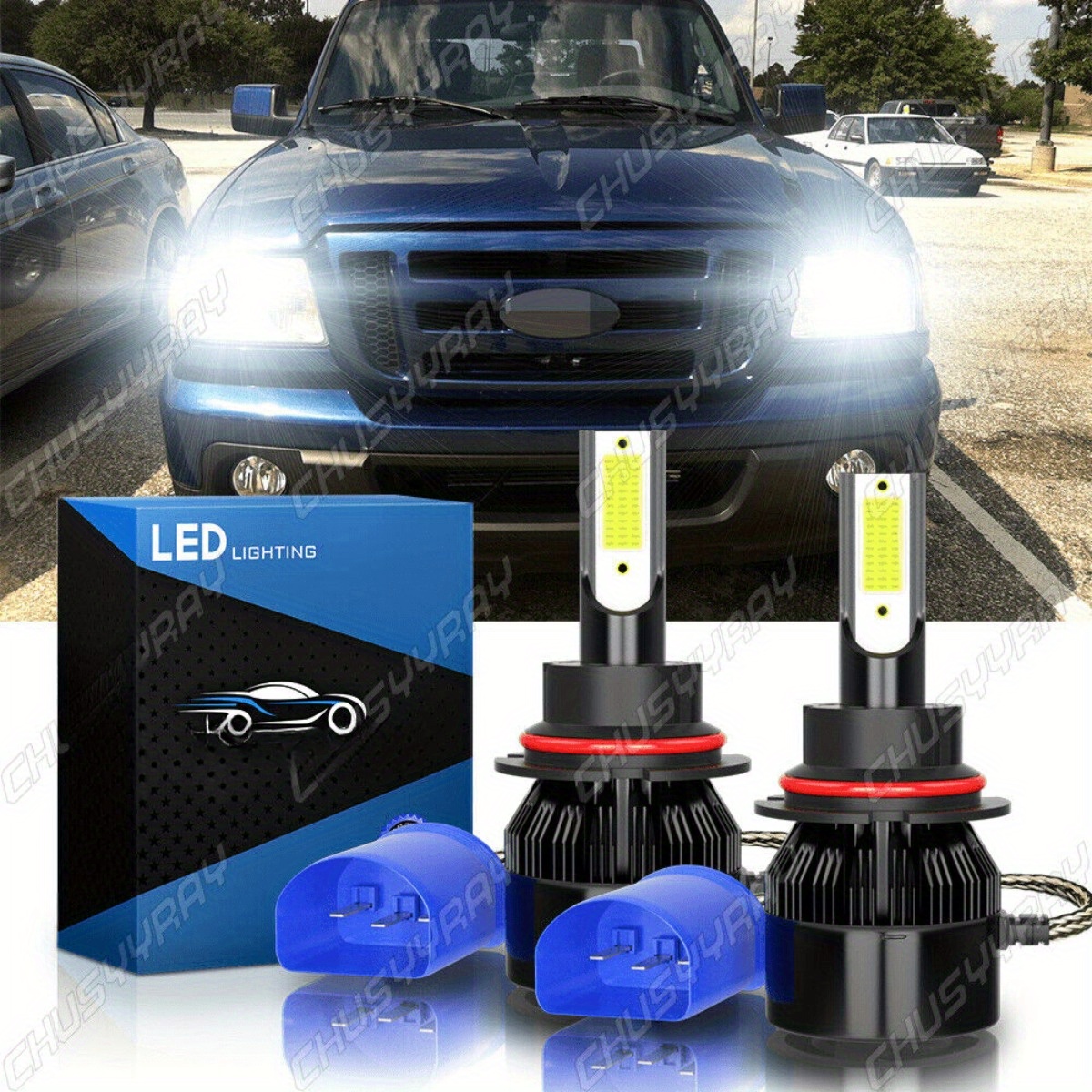 

2 Packs 1990-2011 Led Headlight Kit 9007 Hb5 6000k Hi/ Lo Cob Bulbs