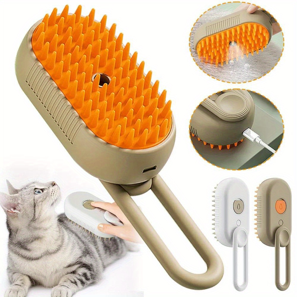 Huisdier Spray Massage Kam voor Katten en Honden, Dispenser met Één Knop, Borstel voor Verzorging en Baden, Anti-Haaruitval Verwijderingsgereedschap, Kunststof Materiaal voor Alle Kattenrassen 0