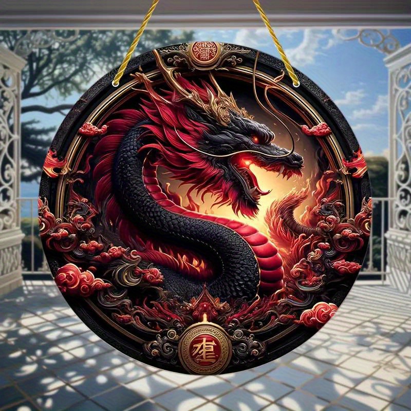 

Magic Dragon Double-sided Suncatcher Acrylic Wall Art - Devil Dragon Long Window Door Hanging Decor, Perfect For Windows, Bedrooms, , Garden & Office Decor