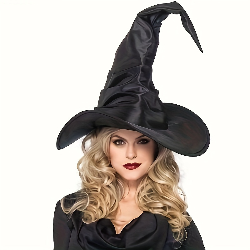 

1pc Witch Costume Hat With Bendable Tip - Polyester & Spandex, Street Style, Large Party Cosplay Props, Perfect For Gift & Themed Gatherings