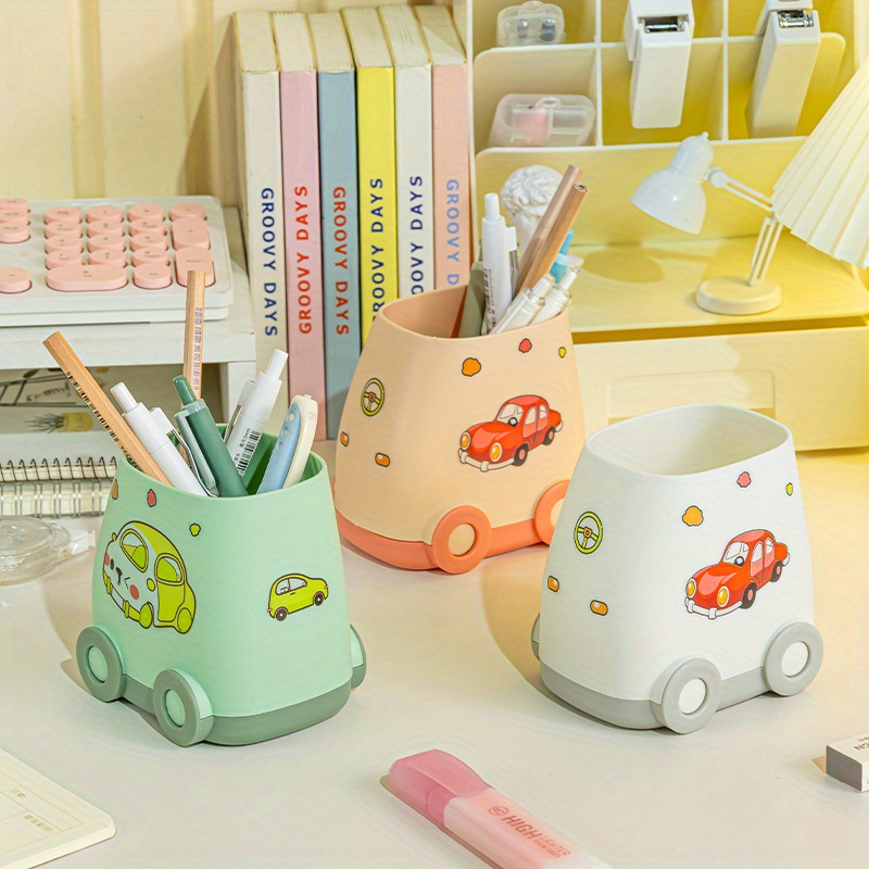 

[customer ] Large Capacity Car-shaped Pencil Holder - Stylish Desk Organizer For Students And Office Use, Pp Material