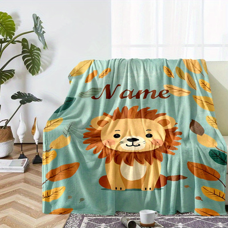 

Customizable Lion Sofa Blanket With Personalized Name – Cozy Polyester Fiber, All-season Warmth, Chunky Knit Design – Ideal For Chair, Bed, And Outdoor Use – Machine Washable Memorable Gift