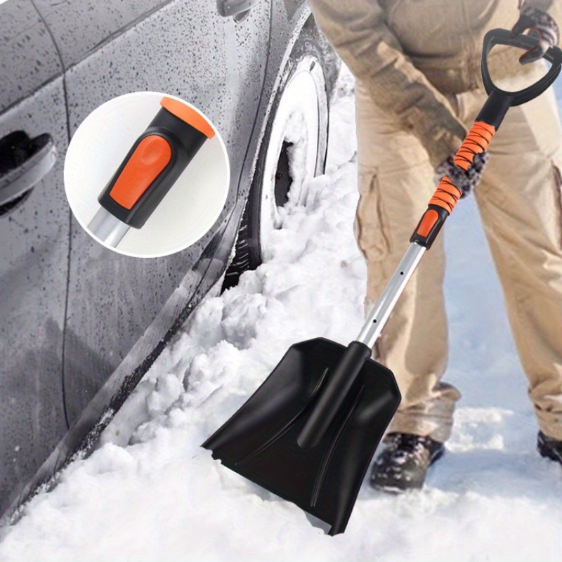 2 in 1 telescopic snow shovel ice scraper set multi purpose detachable   adjustable squeegee for bathroom car glass wall floor winter   tools 2pcs set details 4