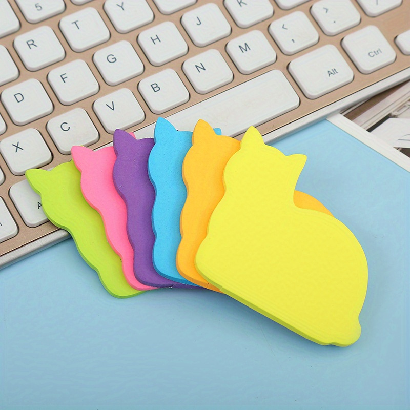 6 Pads (180 Sheets) Cute Cat Self- Pads, Per Pad, Creative Cartoon Style Removable Sticky Notes 2.5 X 2 Inches Perfect For And Reminders Office