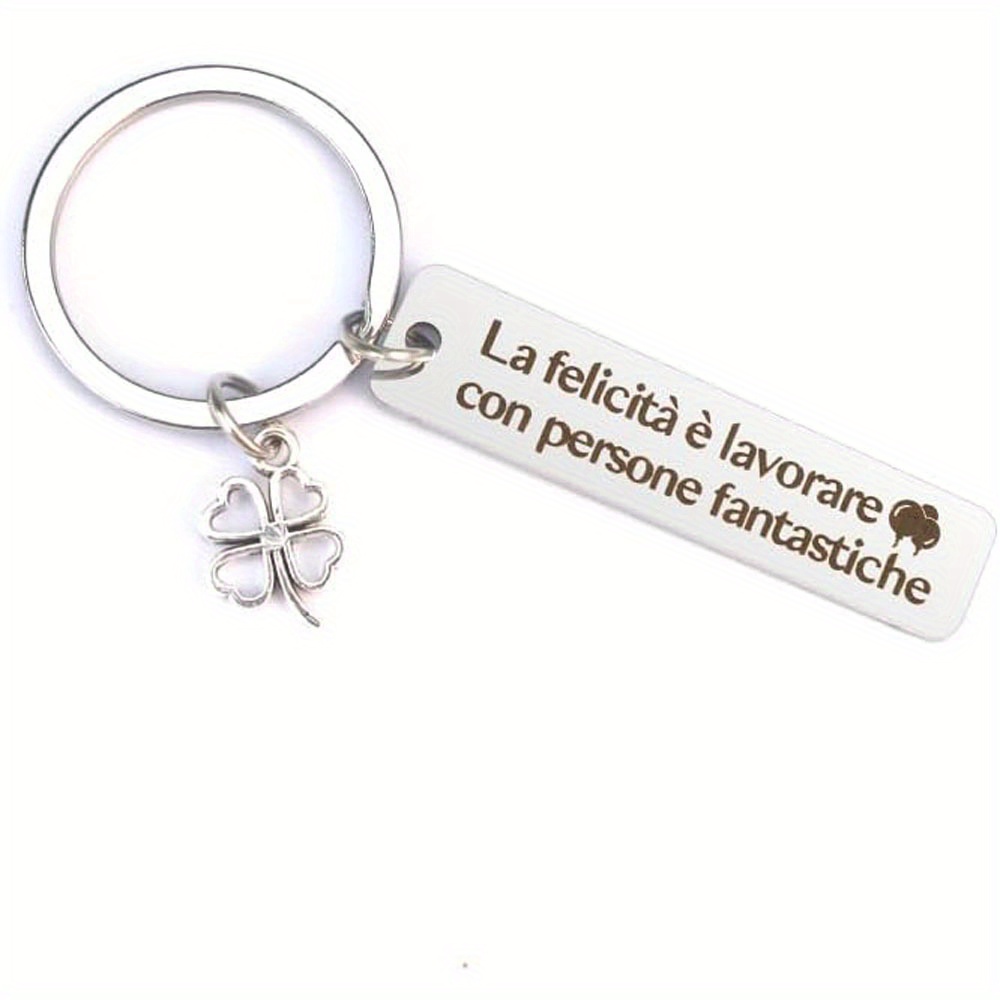 

La Felicita" Italian- Stainless Steel Keychain - For & Colleagues, Thanksgiving