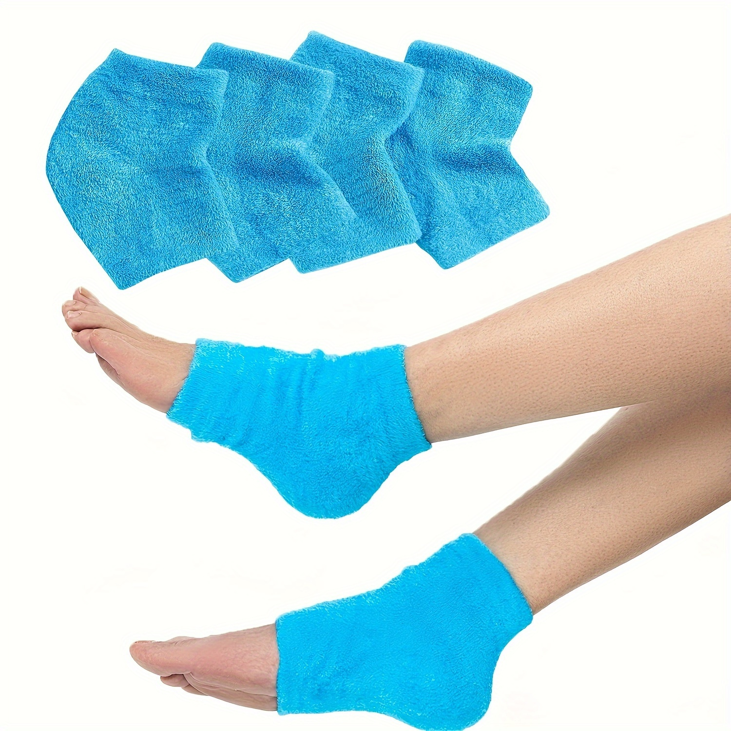 

1 Pair Moisturizing Gel Heel Socks - All-season Polyamide Fabric, Non-textile Weave, Solid Color, Hand Wash, Treatment For Dry Feet, Toeless Design