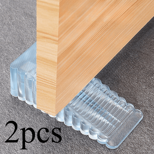 set of 2 clear silicone door stoppers non slip wedges collision prevention stops ideal for multiple settings including living rooms kitchens bedrooms hotels bathrooms and apartments