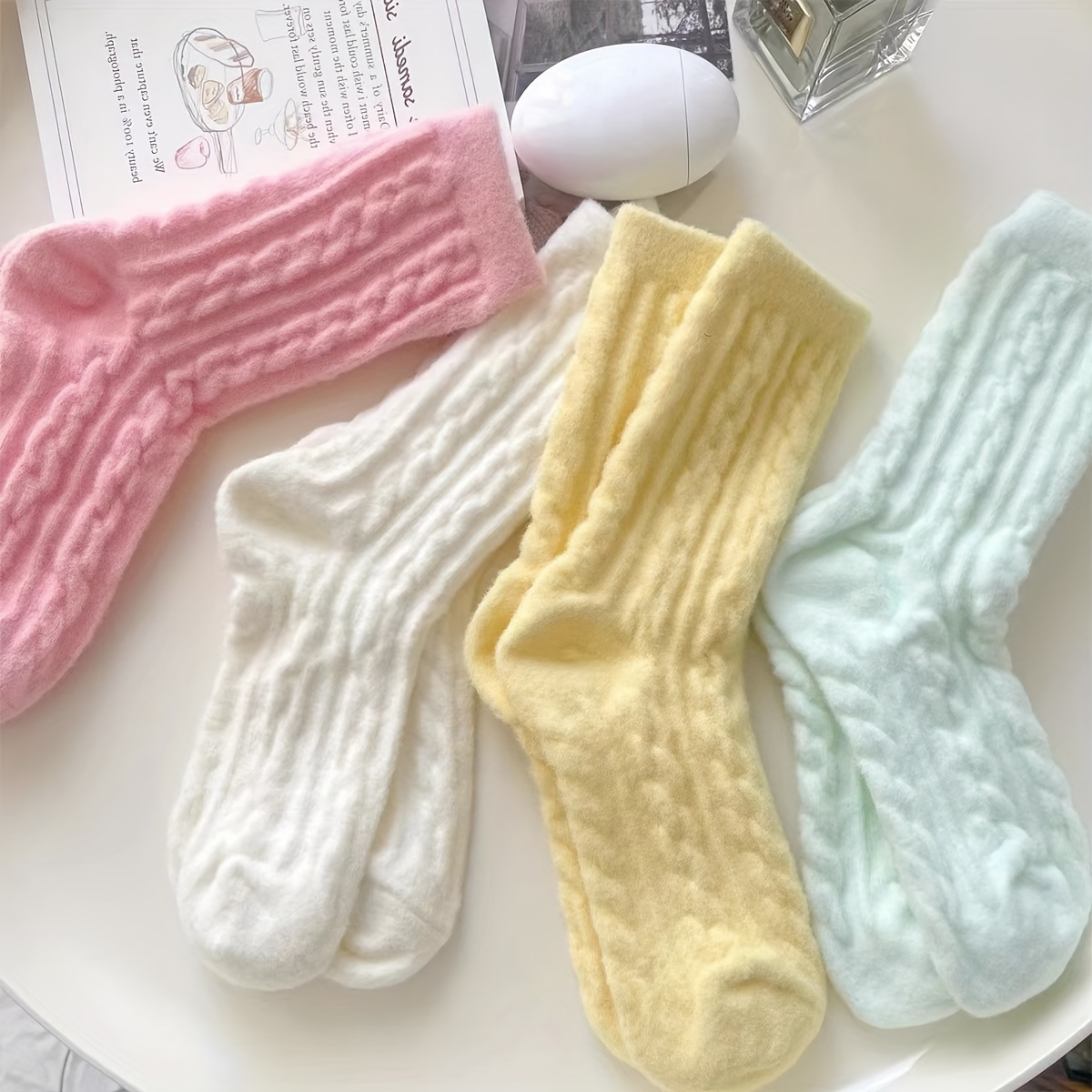 

5 Pairs Of Mixed Plush Socks, Mid-tube Warm Socks, Suitable For Halloween And Christmas Gifts