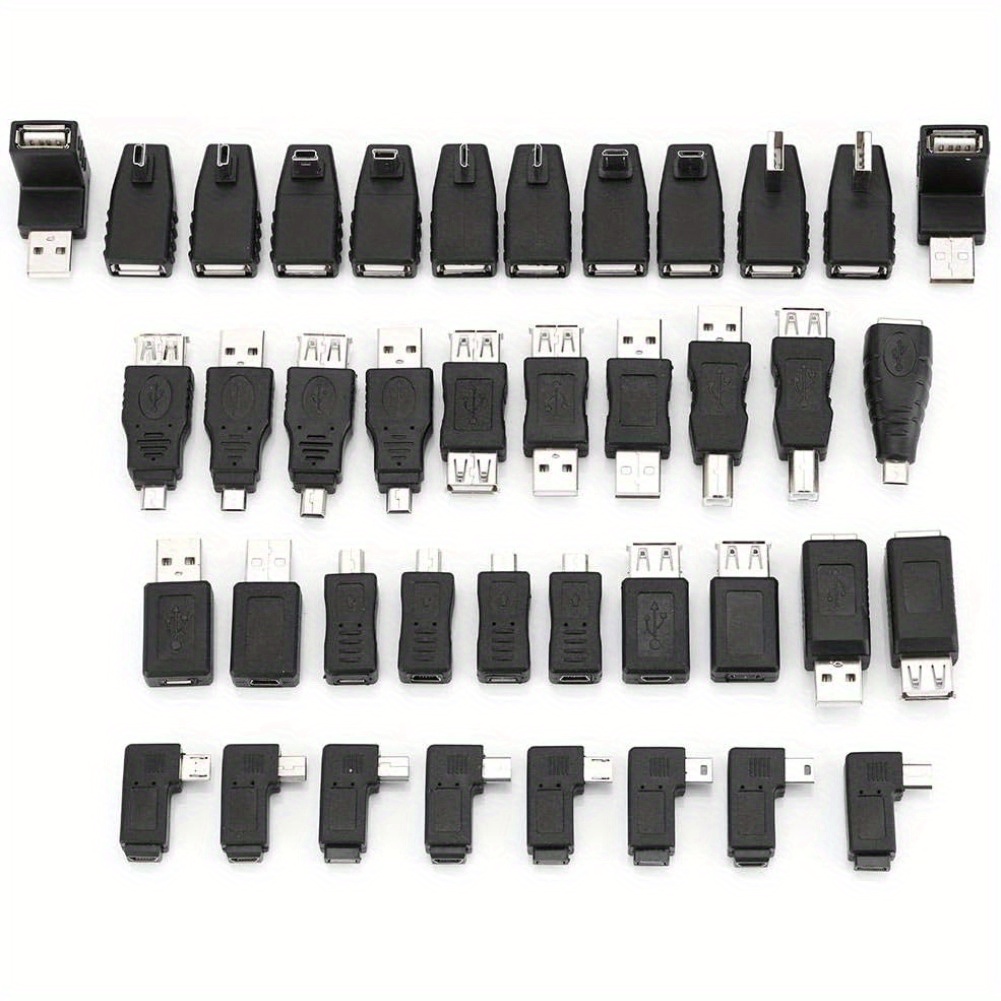 

Pack Of 40 Multiple Usb2.0 Adapters Angled Mini Micro Type B Male Female Converters Connectors