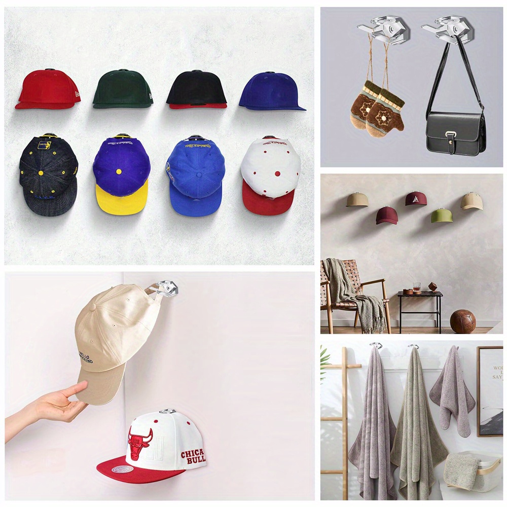 2 Pcs Porte-Chapeau Pour Mur En Bois Casquettes De Baseball Organisateur Mural Support Chapeau Vertical