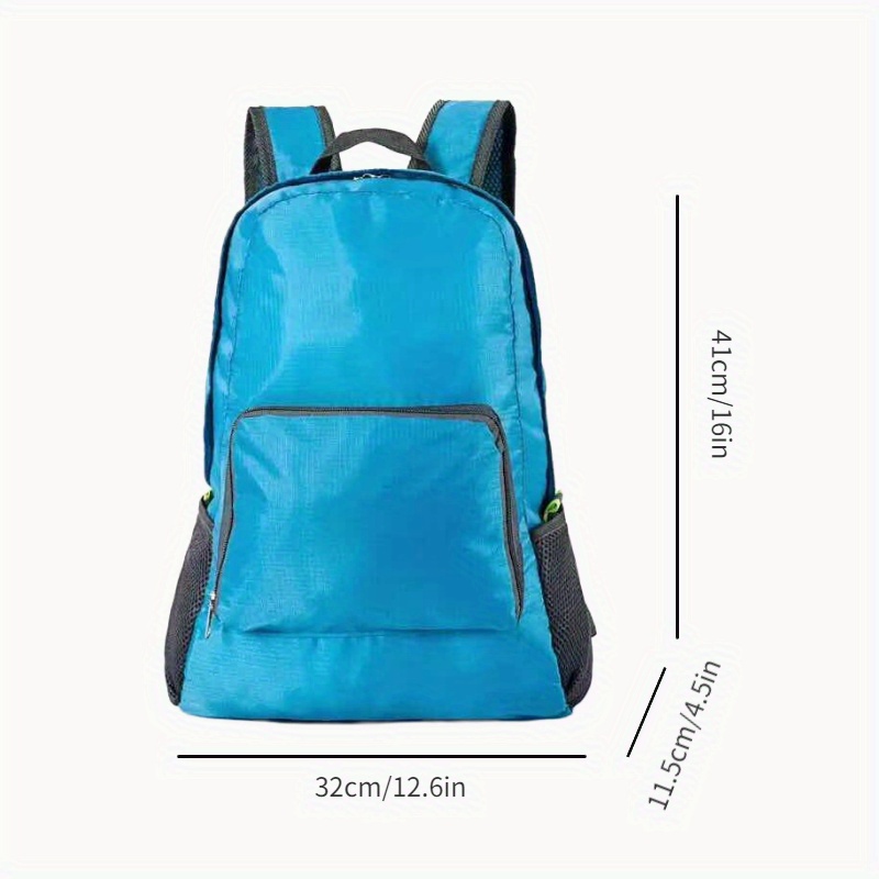 TEMU Folding Backpack Ultra-lightweight Portable Sporty Backpack For Men Women, Solid Color Outdoor Bags, Gifts Bags