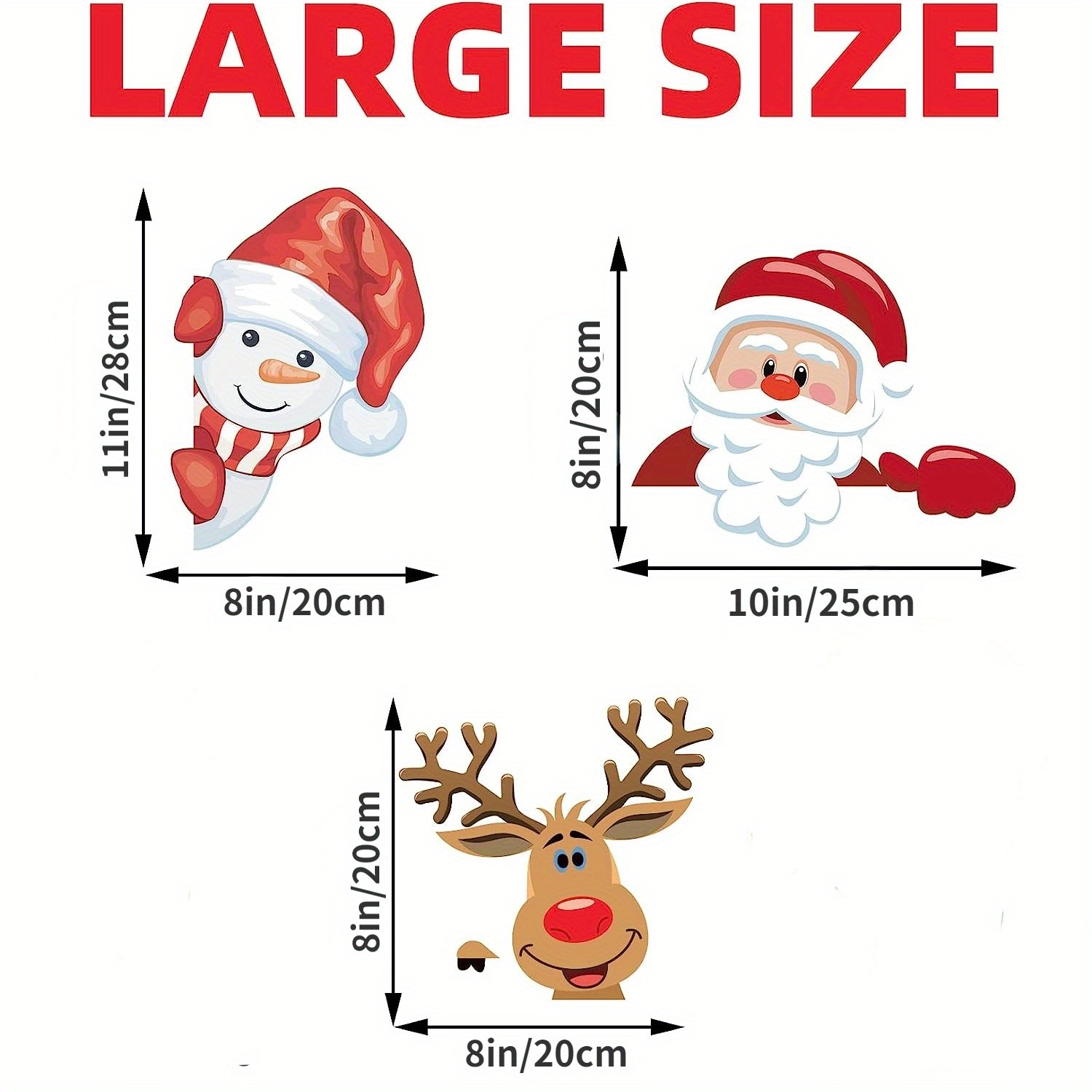 Weihnachts-Fensteraufkleber Set, 8 Blätter Mit Weihnachtsmann, Elch & Schneeflocken – Beidseitig Bedruckt, Statisch Haftend