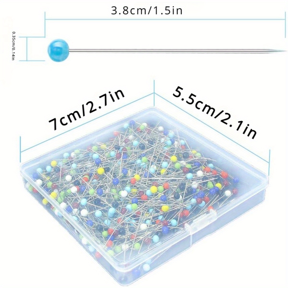 100 Stück Nähnadeln Mit Bunten Glasköpfen – 5,6 Cm, Kürbisform, Edelstahl, Für Nähen, Quilten & DIY