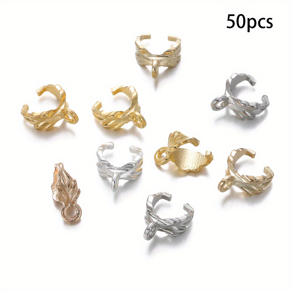 Image of 50pcs Pumpkin Tassel Pendant 8.5*11mm Alloy Leaf Pendant Diy Hairpin Hairpin Necklace Accessories