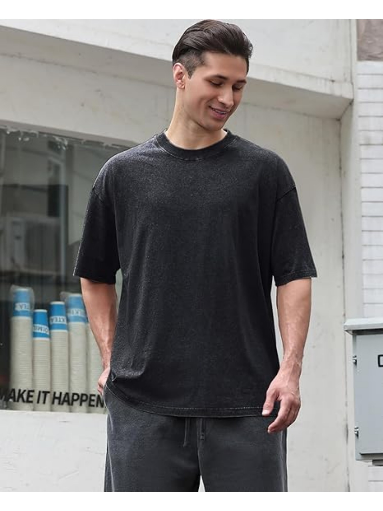 men's vintage solid t shirts oversized loose - Temu