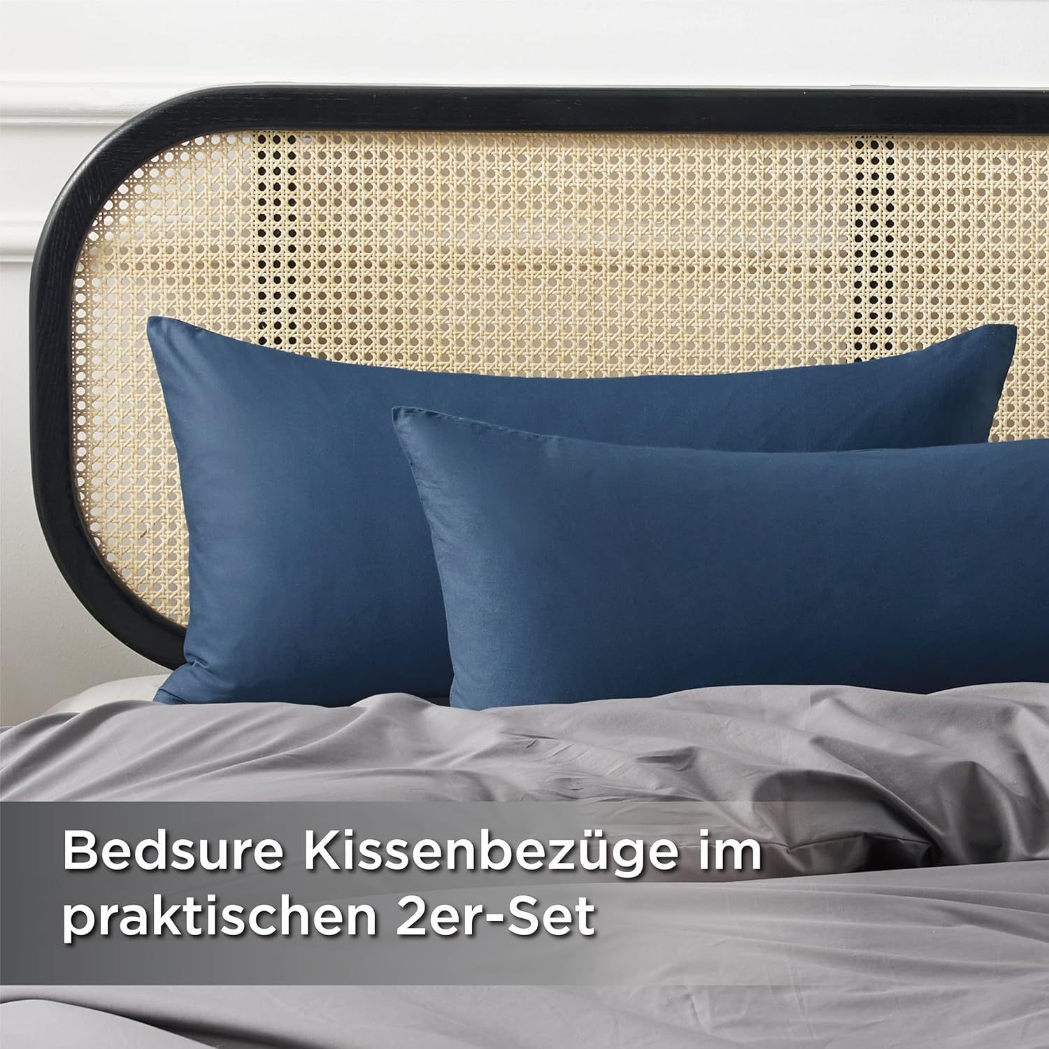 

2-teiliges Kissenbezug Baumwolle - Kopfkissenbezug 2er Set Kissenbezüge Weich, Kopfkissenbezüge 2 Pack Mit Reißverschluss, Kissenhülle Mit -tex Kissenbezüge, Bedsure