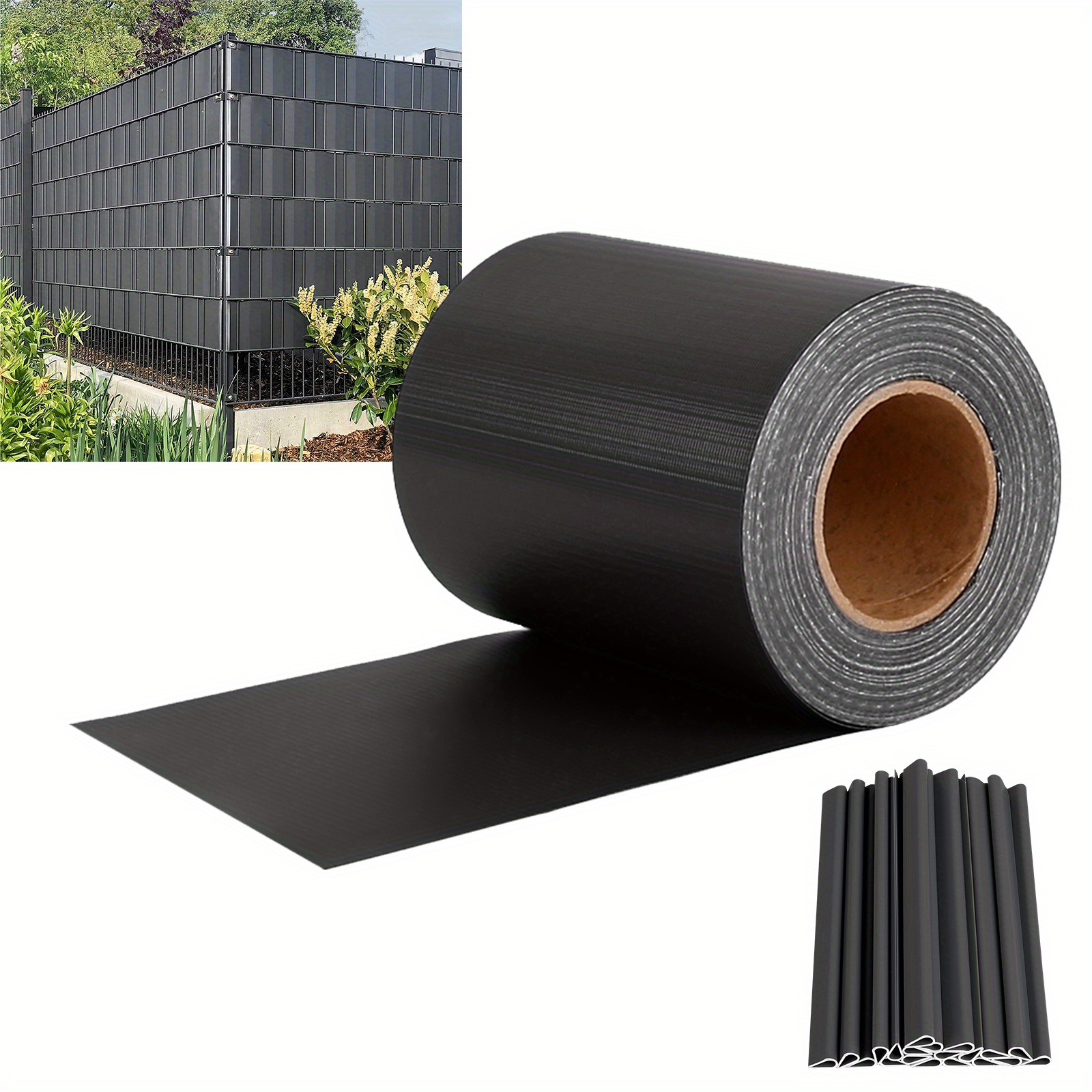 

Bandes d'écran d'intimité en PVC, film d'intimité, tapis à double tige, clôture, 35/65/70 M X 19 cm avec clips de montage, clôture de jardin, protection contre le vent pour clôture, anthracite