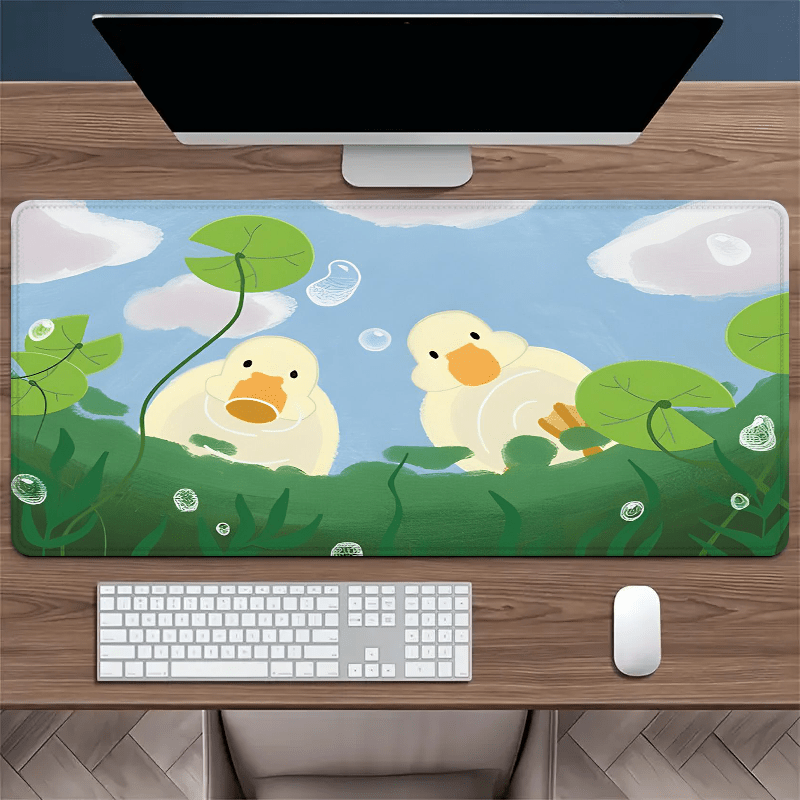 

Kawaii Duck Large Gaming Mouse Pad With Water , Rubber Xxl Desk Mat With Stitched Edge, Oblong Non-slip Keyboard Mat For Home Office And Gaming, Cute Desk Accessory Gift - 35.4x15.7 Inch