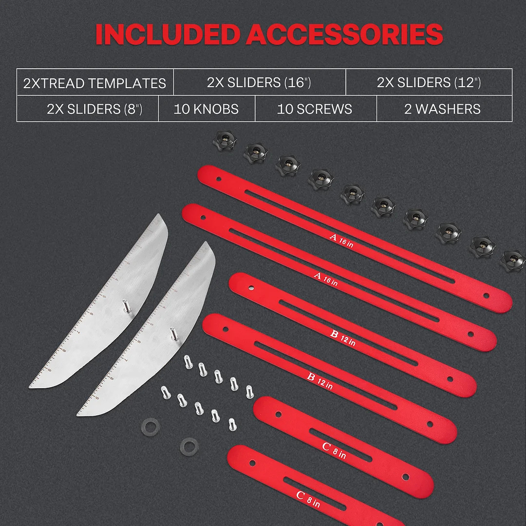Gabarit De Mesure Pour Marches D'escalier - Outil Jauge En Aluminium Rouge