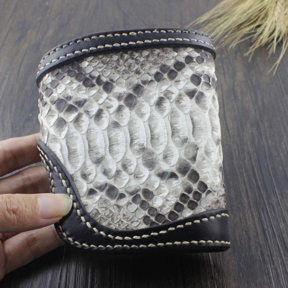 Long Biker Chain Wallet - White Python - Anvil Customs
