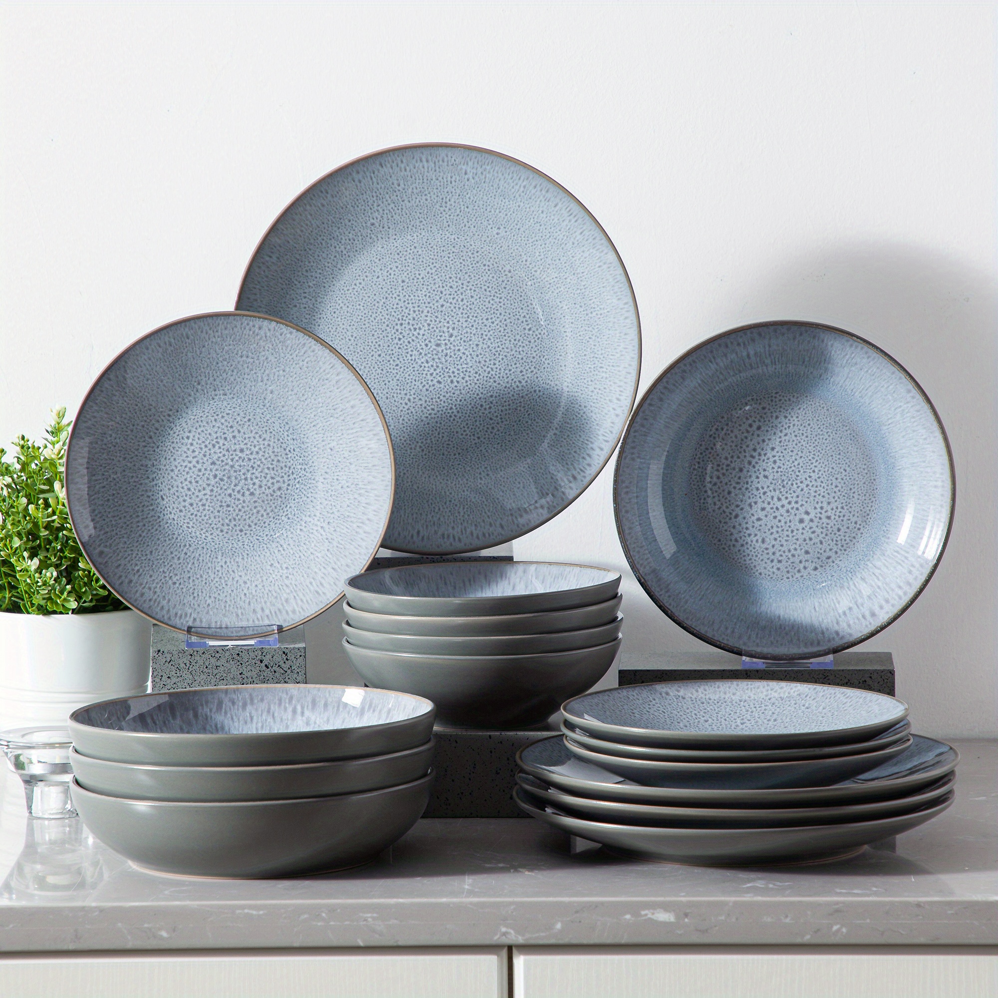 16pcs stoneware nymph grey reactive glaze dinnerware Temu Australia