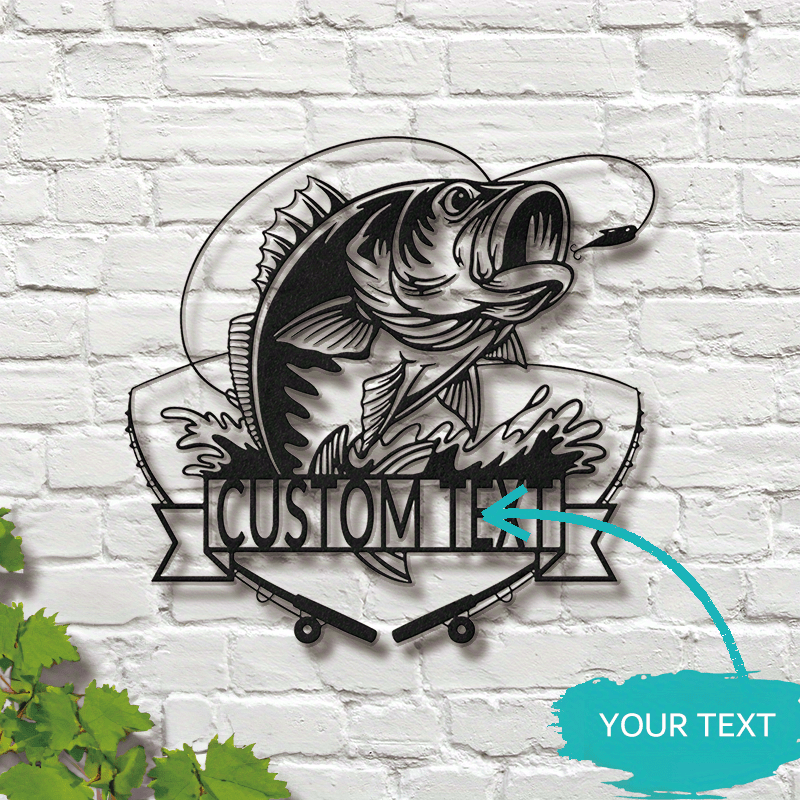 

[custom]custom Metal Fish Sign, Fishing Gifts For Men, Personalized Fishing Metal Art, Fisherman Gift, Fish Metal Name Sign, Bass Fishing Metal Monogram