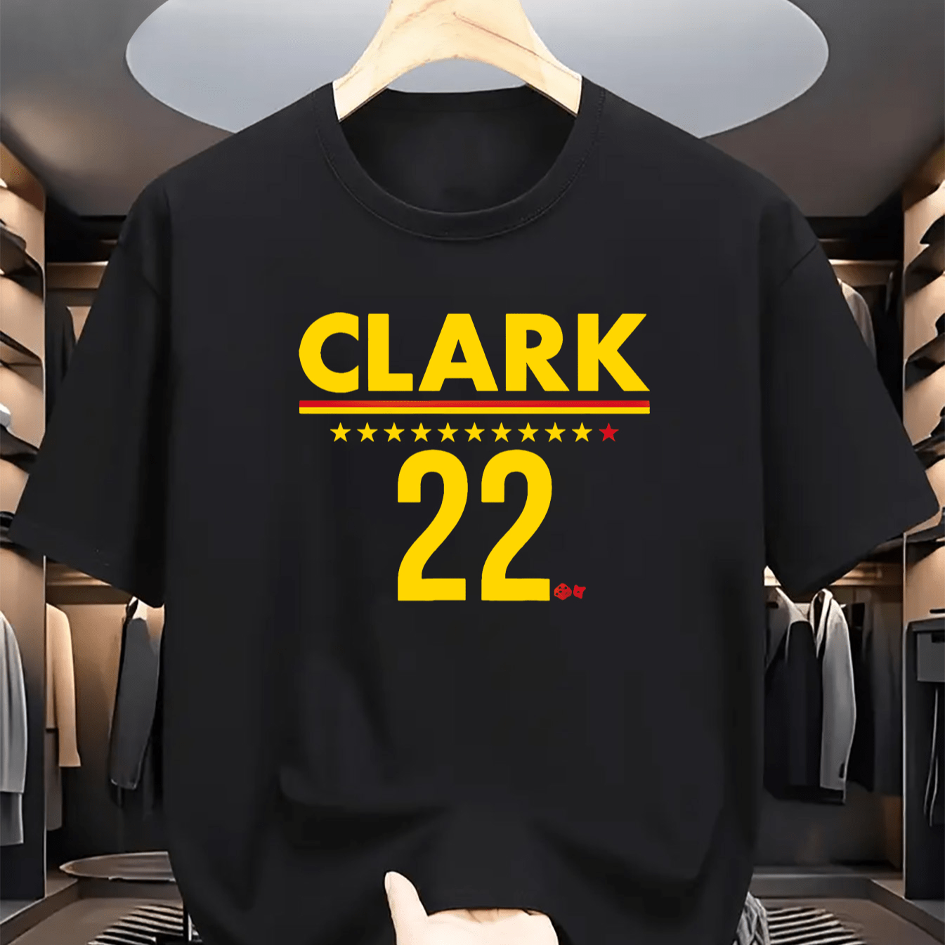 

Clark 22 Fashion Print, Men's Casual Round Neck Short Sleeve T-shirt, Versatile Outdoor Comfy Top For Summer