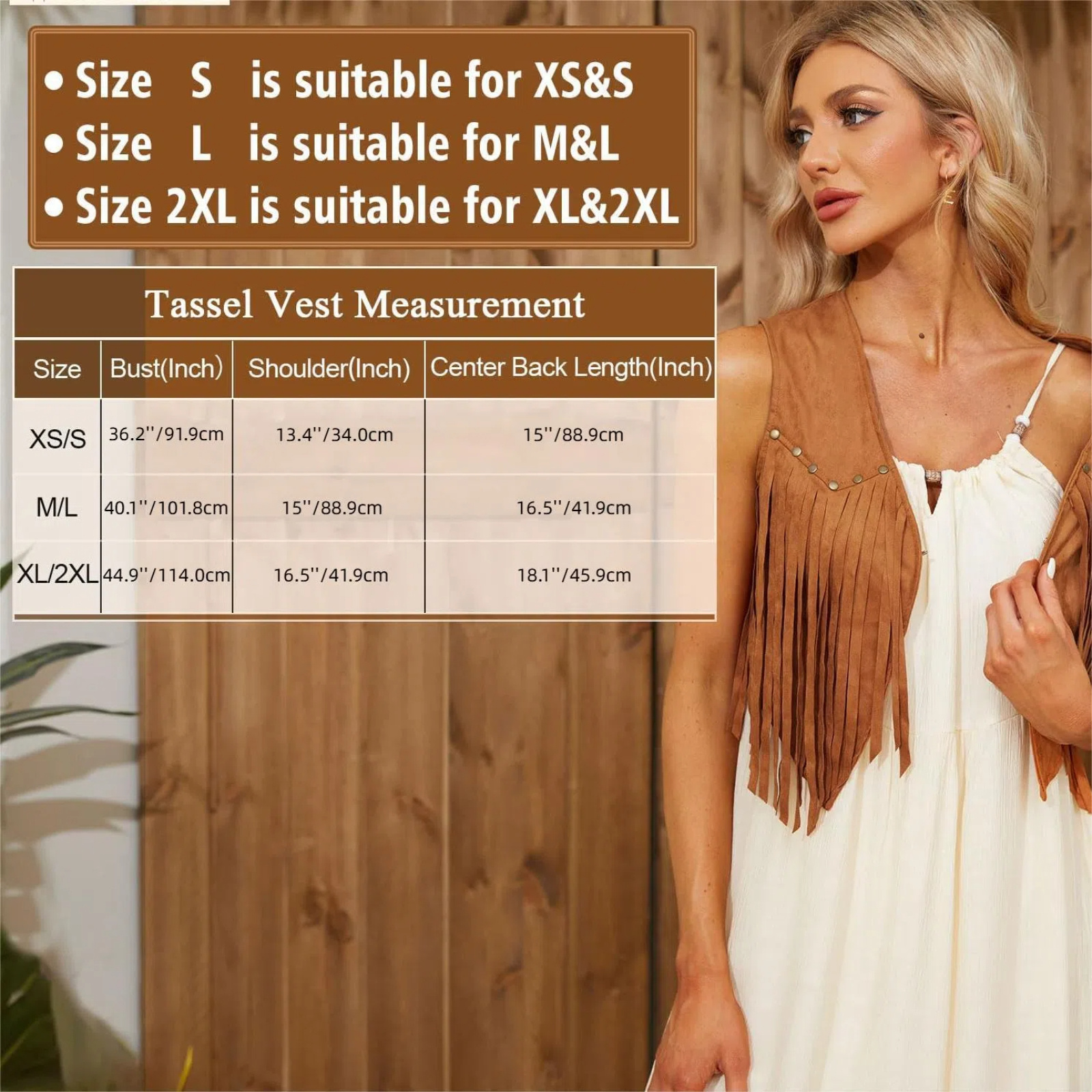 fringe vest women suede open front vintage - Temu