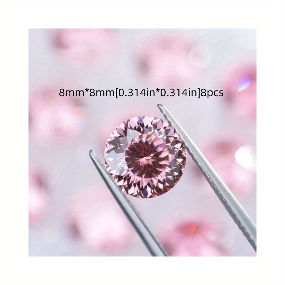 8pcs Pink Cherry Portuguese Cut Glass Crystals For Diy Ring & Earring Crafting, Diy Crafts, Jewelry Patterns, Crafting Accessories