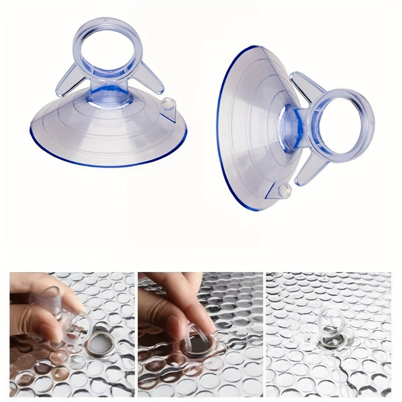 

20pcs 45mm Grandes Ventouses en Caoutchouc Transparentes - Installation Facile, Pare-soleil pour Pare-brise & Fenêtres Latérales, Crochets Utilitaires