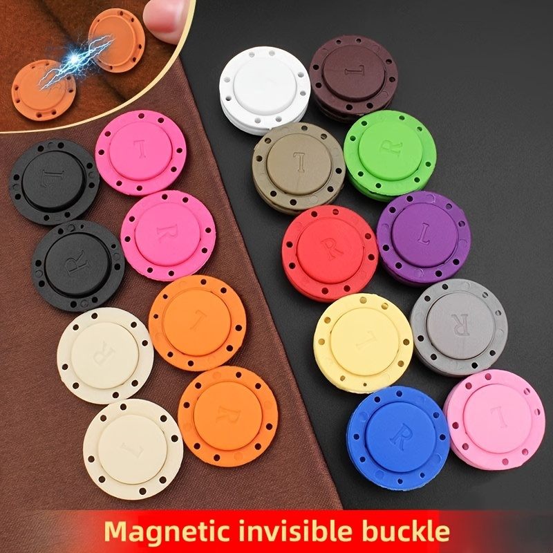 

5 Paires de Boutons Magnétiques Colorés - Fixations en Plastique et Invisibles pour et Vêtements d'Extérieur, à Coudre, Couleurs Assorties