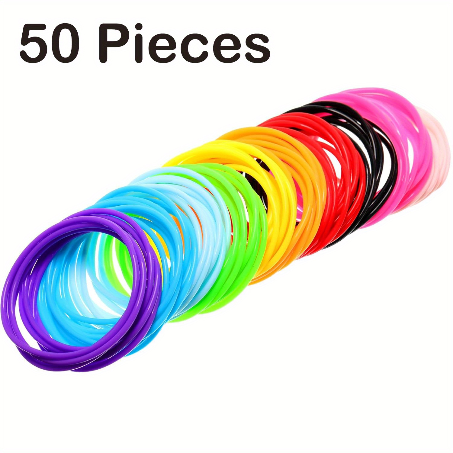 TEMU Multicolor Silicone Jelly Bracelets Hair Ties For S Women, Random Color